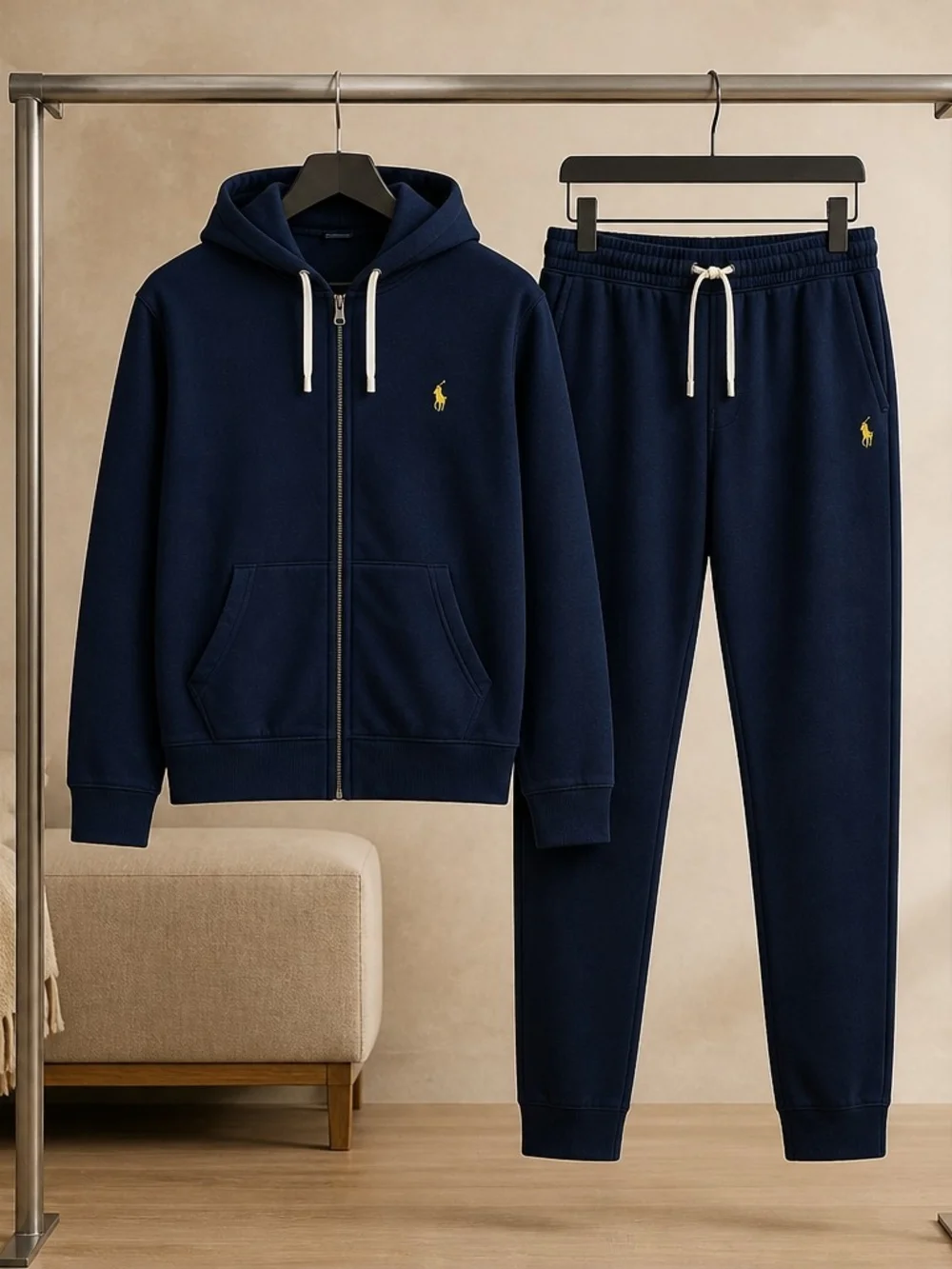 Ralph Lauren Navy Polo Logo Zip Hoodie & Joggers Set - Picture 1 of 12